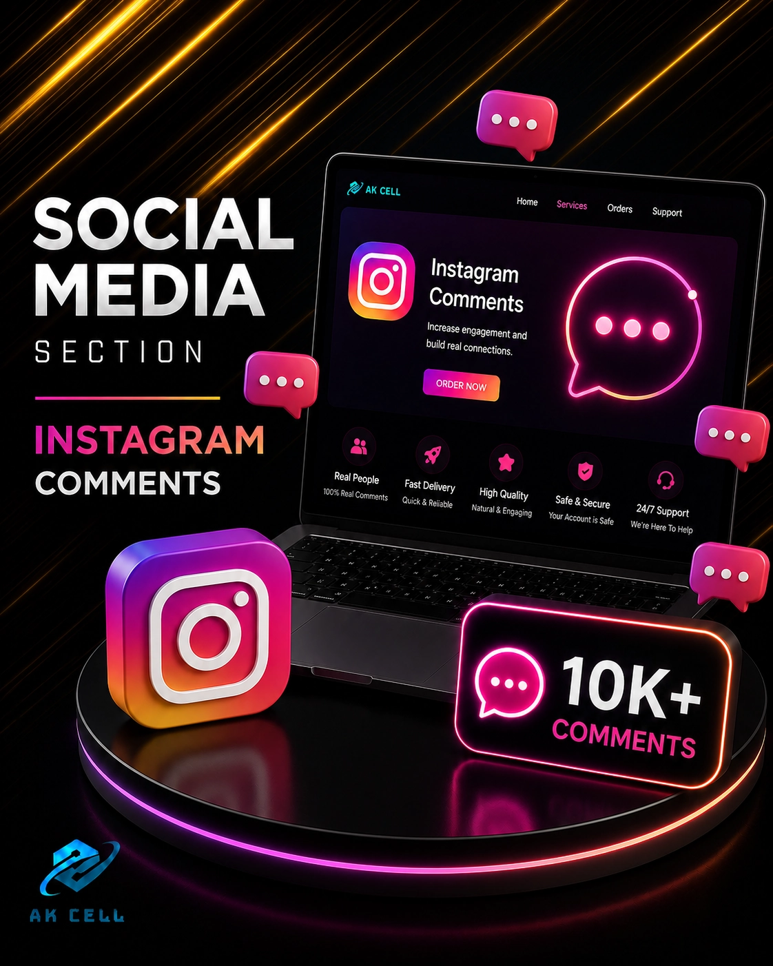 Instagram Comments [NORMAL + HIGH] QUALITY