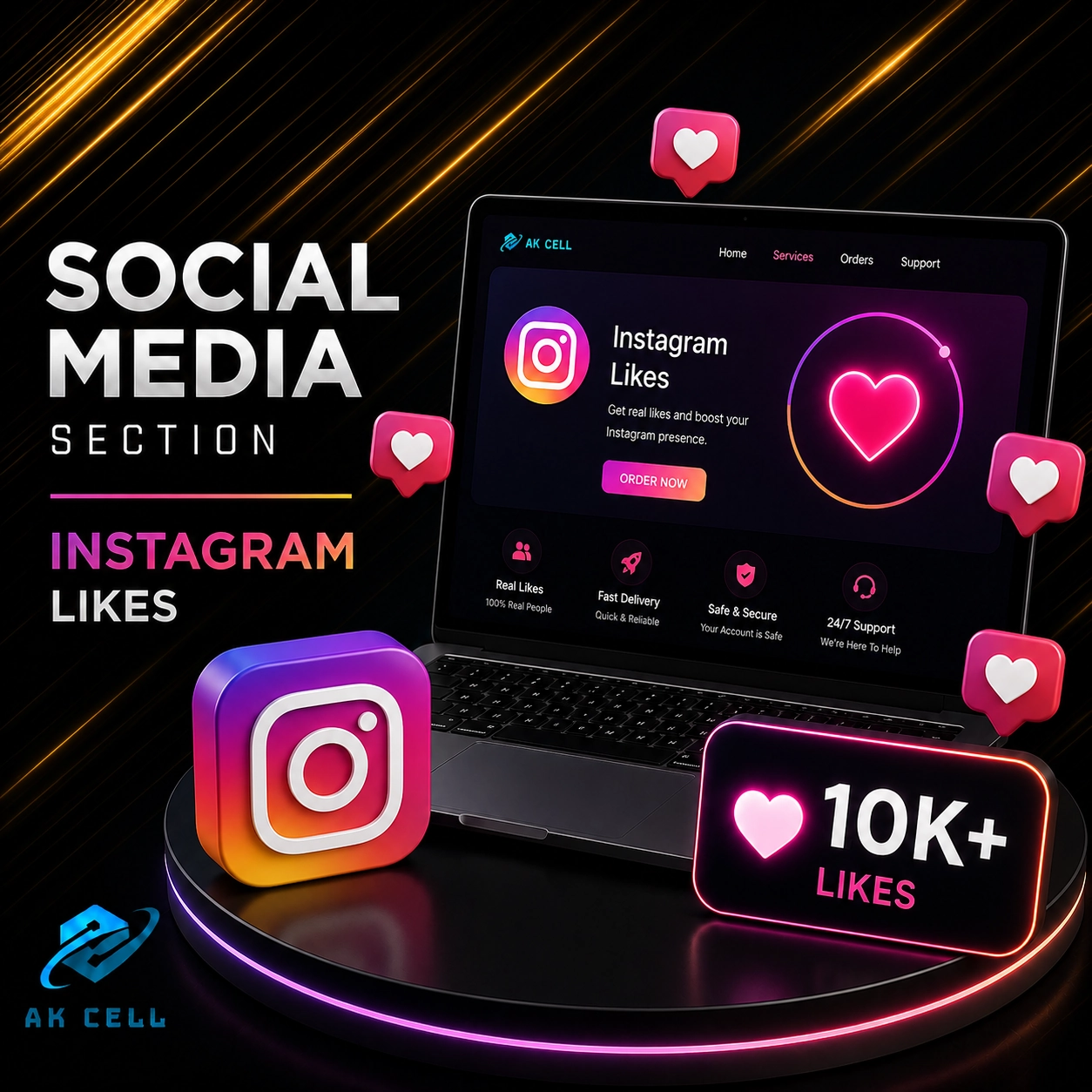 Instagram - Likes [High + low Quality ]